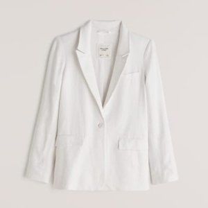 White Linen Abercrombie Blazer